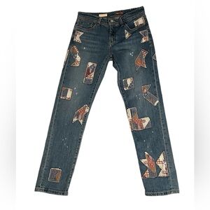 Anthropologie Pilcro Patchwork Slim Boyfriend Jeans (Size 26)